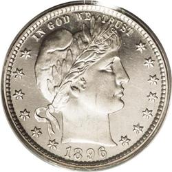 1896 25C PR67 Deep Cameo PCGS. A glittering Superb Ge 