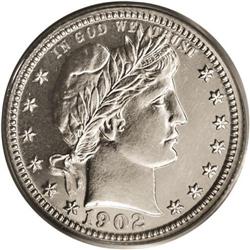 1902 25C PR66 PCGS. Sharply struck with pale champagne 