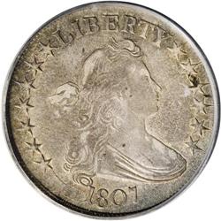 1807 50C Draped Bust AU53 PCGS. O-106, R.3. Deep lilac 