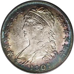 1807 50C Large Stars, 50 Over 20 AU50 PCGS. Ex: Troy W 