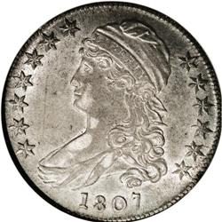 1807 50C Large Stars, 50 Over 20 AU50 NGC. O-112, R.1. 