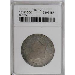1817 50C VG10 ANACS. O-105, R.4. The triple denticle n 