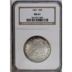 1821 50C MS61 NGC. O-107, R.3. A lustrous and nicely s 