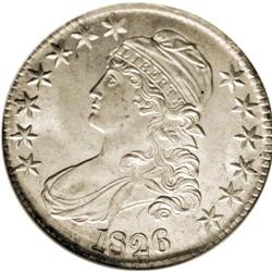 1826 50C MS64 NGC. O-118a, R.1. Delicate olive-gray pa 