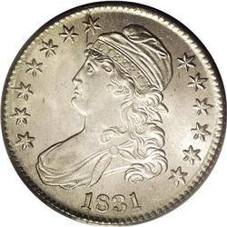 1831 50C MS64 PCGS. O-102, R.1. Liberty''s mouth is sl 