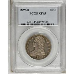 1839-O 50C XF45 PCGS. Repunched Mintmark. A scarce and 