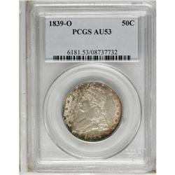 1839-O 50C AU53 PCGS. A sharply struck and still-lustr 