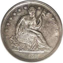 1839 50C No Drapery MS62 PCGS. Ex: Troy Wiseman Collec 