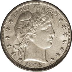 1905 50C MS64 PCGS. Luster readily penetrates the deli 
