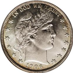 1906-D 50C MS66 PCGS. Lemon-gold toning endows the bor 