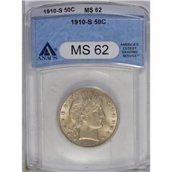 1910-S 50C MS62 ANACS. The grade seems conservative, d 