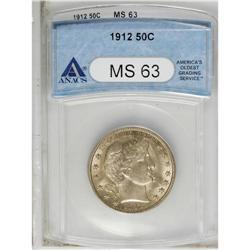 1912 50C MS63 ANACS. Light ticks on Liberty''s cheek a 