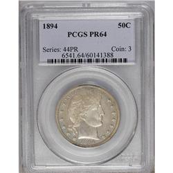 1894 50C PR64 PCGS. Moderately reflective fields, a co 