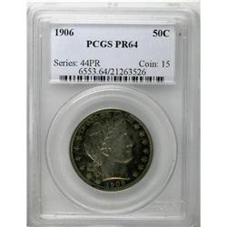 1906 50C PR64 PCGS. Deeply toned with golden-brown col 