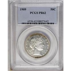 1909 50C PR62 PCGS. A deeply reflective piece with gol 