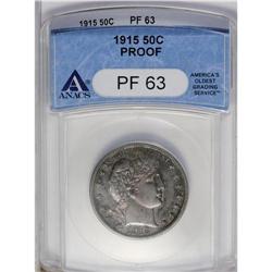 1915 50C PR63 ANACS. The heavy violet and blue-gray pa 