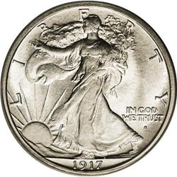 1917-S 50C Obverse MS63 PCGS. Well struck and untoned, 