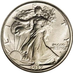 1917-S 50C Obverse MS64 NGC. Initially, this coin pres 