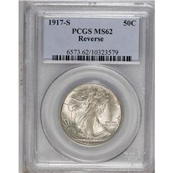 1917-S 50C Reverse MS62 PCGS. A subtly lustrous exampl 
