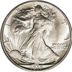 1917-S 50C Reverse MS64 PCGS. Lustrous and well struck 