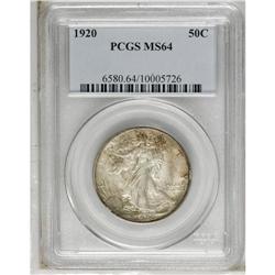 1920 50C MS64 PCGS. One of the more available early Wa 