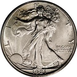 1921-D 50C MS62 PCGS. All three of the Walking Liberty 