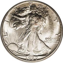 1927-S 50C MS64 PCGS. Lustrous and typically struck, w 