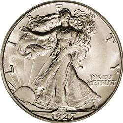 1927-S 50C MS64 PCGS. Completely untoned, both sides d 