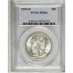 1929-D 50C MS64 PCGS. Choice and lustrous with a sligh 