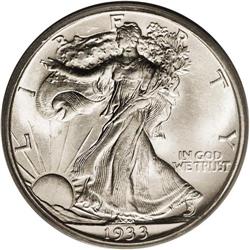 1933-S 50C MS65 PCGS. A bright, flashy, nearly untoned 