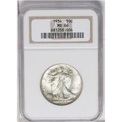 1934 50C MS66 NGC. Quite lustrous and nicely struck wi 
