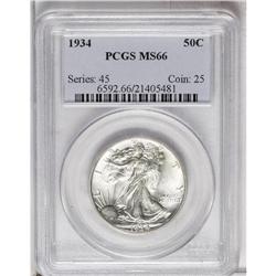 1934 50C MS66 PCGS. Untoned with refreshing amounts of 