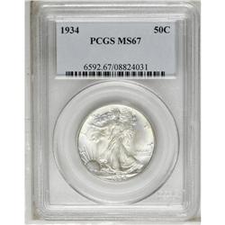 1934 50C MS67 PCGS. Crisply struck for this issue with 