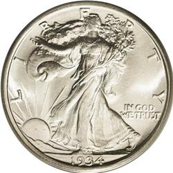 1934-D 50C MS66 PCGS. An instantly appealing and blind 