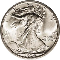 1934-D 50C MS66 PCGS. Well struck with bright, shimmer 