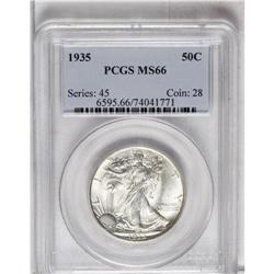 1935 50C MS66 PCGS. Off-white colored with few marks a 