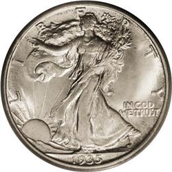 1935-D 50C MS65 PCGS. Silky luster adorns this lovely 