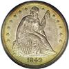 Image 1 : 1849 S$1 MS62 PCGS. Pale silver color in the centers g 