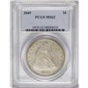 Image 3 : 1849 S$1 MS62 PCGS. Pale silver color in the centers g 