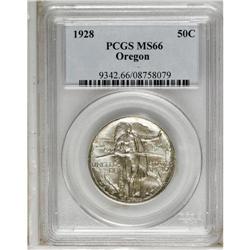 1928 50C Oregon MS66 PCGS. Iridescent pewter-gray colo 