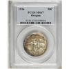 Image 3 : 1936 50C Oregon MS67 PCGS. Golden-brown and steel-blue 