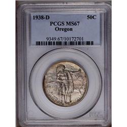 1938-D 50C Oregon MS67 PCGS. Only 6,005 pieces were mi 