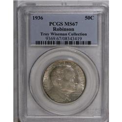 1936 50C Robinson MS67 PCGS. Ex: Troy Wiseman Collecti 