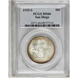 1935-S 50C San Diego MS66 PCGS. A splendid Premium Gem 