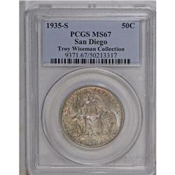 1935-S 50C San Diego MS67 PCGS. Ex: Troy Wiseman Colle 