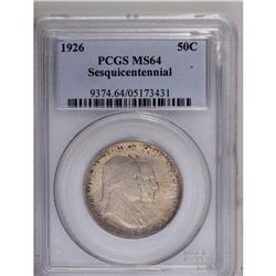 1926 50C Sesquicentennial MS64 PCGS. Well struck with 