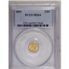 Image 1 : 1853 G$1 MS64 PCGS. A lustrous yellow-gold piece with 
