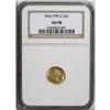 Image 1 : 1854 G$1 Type Two AU58 NGC. This lustrous straw-gold e 
