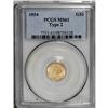Image 3 : 1854 G$1 Type Two MS61 PCGS. In addition to the Mint S 