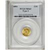 Image 3 : 1854 G$1 Type Two MS63 PCGS. This is a lustrous orange 